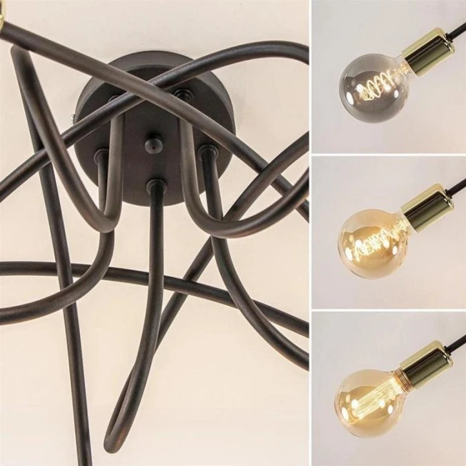 Lampa sufitowa nowoczesna 5xE27 RUMBA BLACK/GOLD - obrazek 3