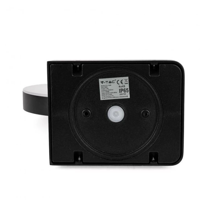 Lampa ścienna okrągła, kinkiet 350st LED 17W 2520lm 4000K czarny barwa NW biała neutralna IP65 V‑TAC VT‑11020‑RD‑B - obrazek 2