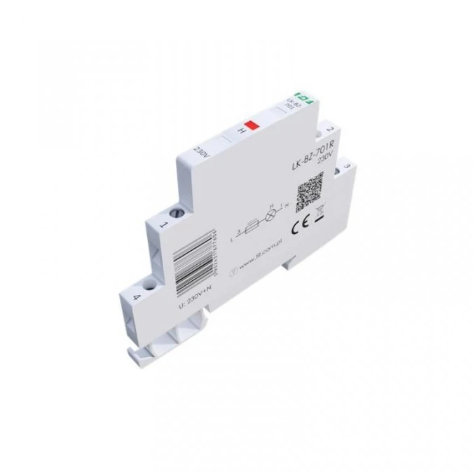 Lampka modułowa 1‑fazowa z zabezpieczeniem czerwona 1/3S LED 230V LK‑BZ‑701R - obrazek 3