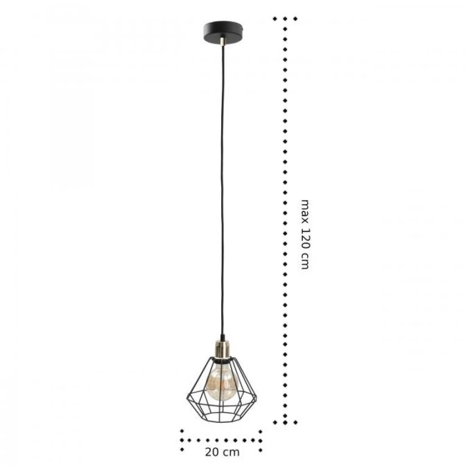 Lampa wisząca loftowa 1xE27 FOSKAL GOLD - obrazek 3
