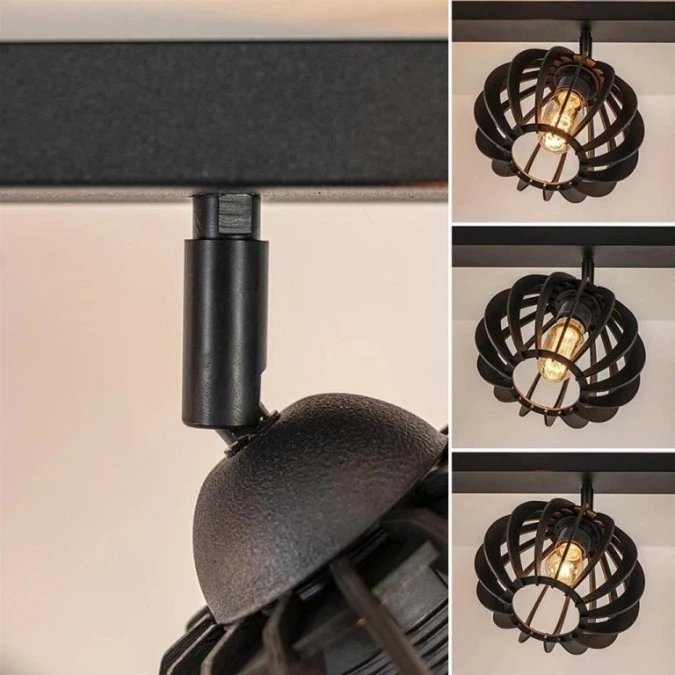 Lampa sufitowa drewno 3xE27 NORA BLACK - obrazek 3