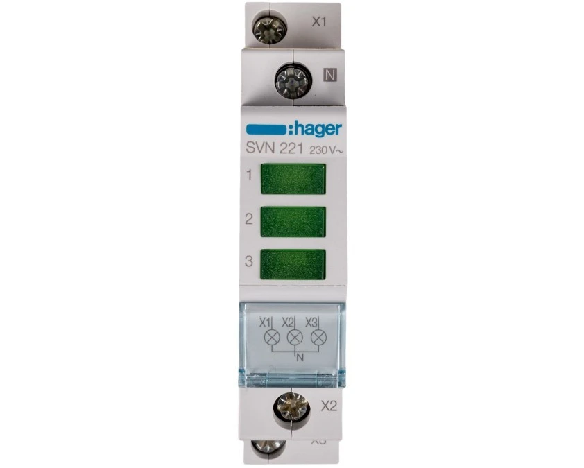Lampka modułowa 3‑fazowa zielona 230‑400V AC SVN221 - obrazek 1