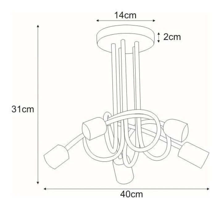 Lampa sufitowa DEZE w stylu loft z odsłoniętymi żarówkami K‑3621 Kaja Lighting - obrazek 3