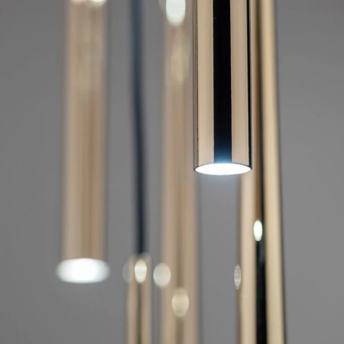 Lampa wisząca Piano czarno‑złota, dziesięć kloszy rurek na G9 10118 TK Lighting - obrazek 3