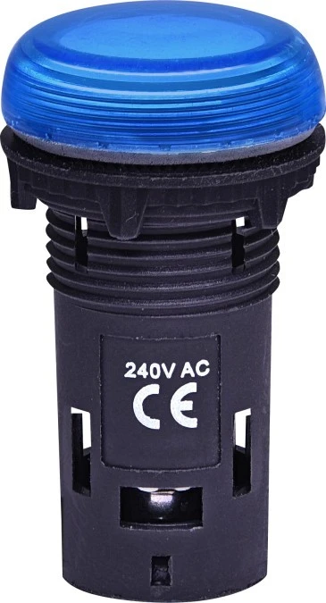 Lampka sygnalizacyjna kompaktowa zitegrowana, soczewka karbowana, 240 V AC, Niebieska ECLI‑240A‑B 004771233 - obrazek 1