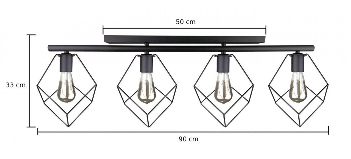 Lampa sufitowa nowoczesna 4xE27 ARNICA BLACK - obrazek 3