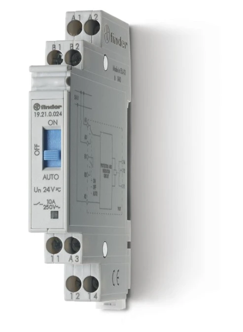 Modułowy przekaźnik 1P 10A 24V AC/DC auto‑załącz–wyłącz 19.21.0.024.0000 - obrazek 3