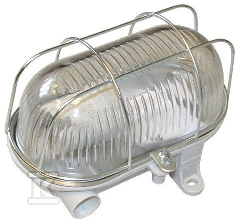 Oprawa kanałowa OVAL-7040T, E27, 60W, biała-polipropylen, klosz przeźroczysty-szkło, IP54, siatka metalowa 5908227345100