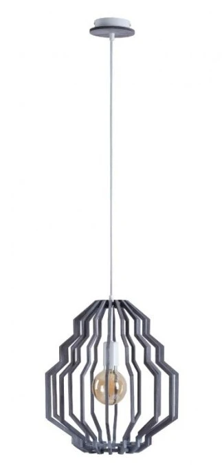 Lampa wisząca nowoczesna drewno 1xE27 RUFO GREY - obrazek 1