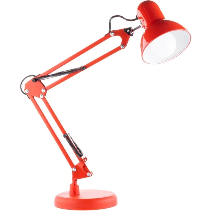 Lampka Biurkowa Kreślarska Stołowa E27 TOBI Czerwona Lumiled + uchwyt na blat - obrazek 2