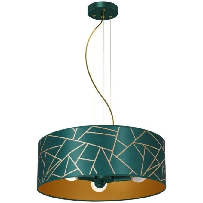 Lampa wisząca ZIGGY WHITE Gold/Bottle green 3xE27 MLP7580 Milagro - obrazek 3