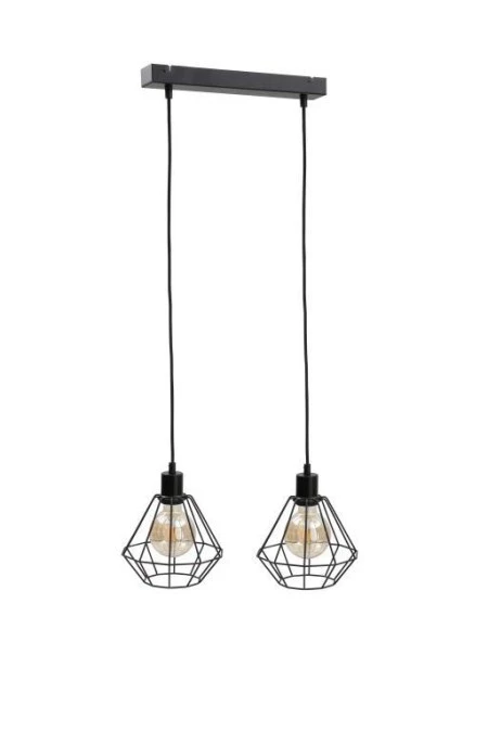 Lampa wisząca loftowa 2xE27 FOSKAL BLACK - obrazek 1