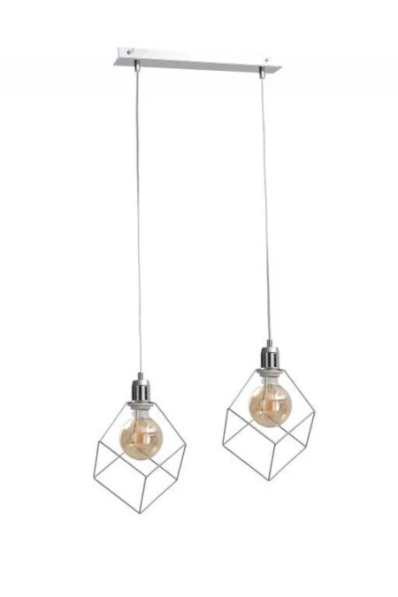 Lampa wisząca loftowa 2xE27 RUBEN SILVER - obrazek 1