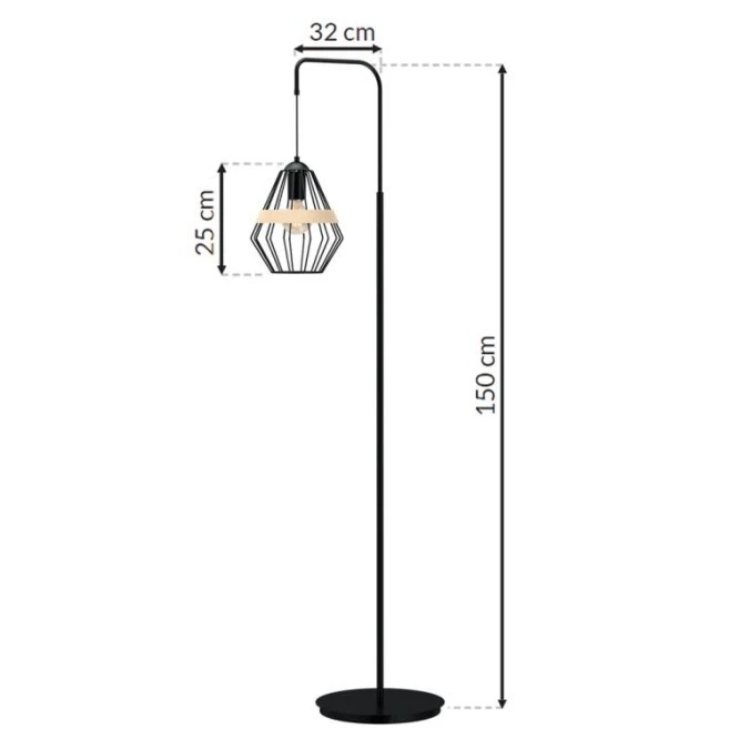 Lampa stojąca CLIFF BLACK 1xE27 MLP5528 Milagro - obrazek 1