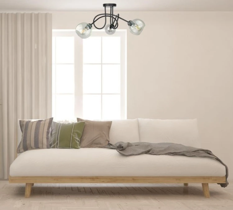 Lampa sufitowa nowoczesna 3xE27 EVIE BLACK - obrazek 2
