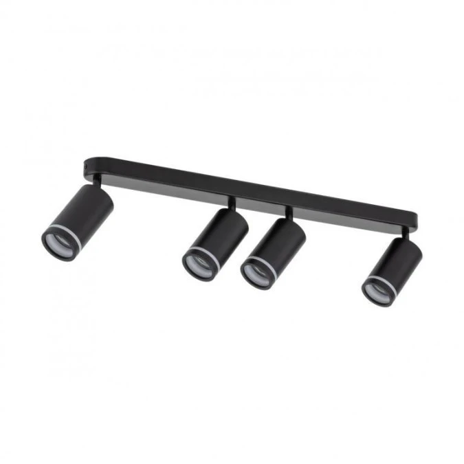 Lampa sufitowa czarna 4x reflektorki na listwie JET BLACK 4* GU10 6916 TK Lighting - obrazek 3