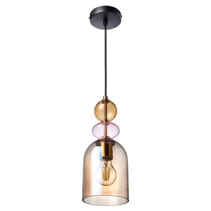 Lampa wisząca Tropea 1xE27 bursztynowa, średnia LP‑2004/1P M AM Light Prestige - obrazek 1
