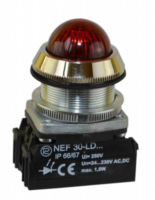Lampka sygnalizacyjna 30mm czerwona 24‑230V AC/DC W0‑LDU1‑NEF30LDSB C - obrazek 1