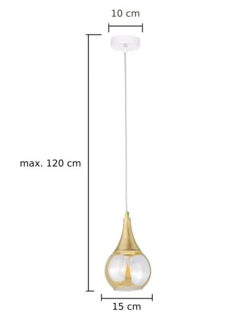 Lampa wisząca nowoczesna 1xE27 LACRIMA WHITE - obrazek 3