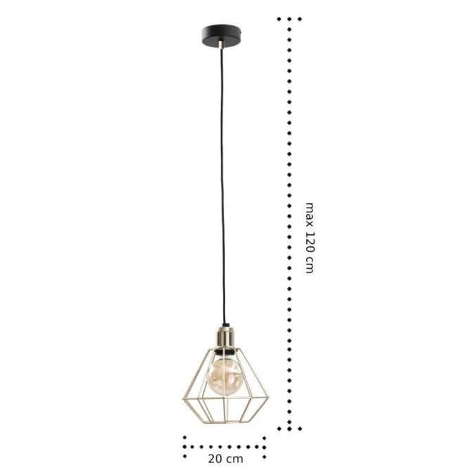Lampa wisząca loftowa 1xE27 COMO GOLD - obrazek 3