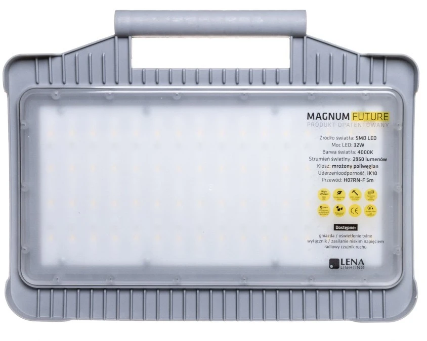Lampa robocza / naświetlacz budowlany MAGNUM FUTURE LED 32W 4300lm 4000K z gniazdami + wyłącznik 247040 - obrazek 2