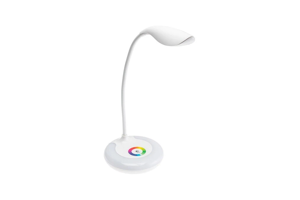 Lampka biurkowa GALACTIC LED, 5W, 240lm,5V DC, 4000K, podstawa RGB, ładowanie USB, biały - obrazek 1