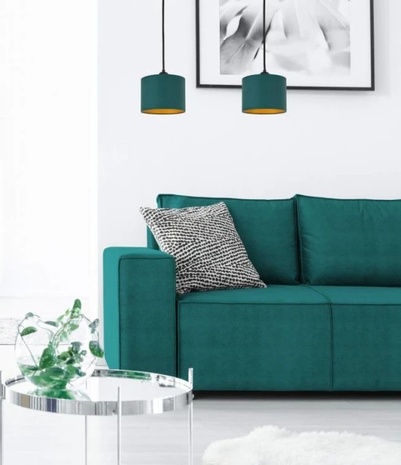 Lampa wisząca nowoczesna abażur 2xE27 FLOW GREEN - obrazek 2