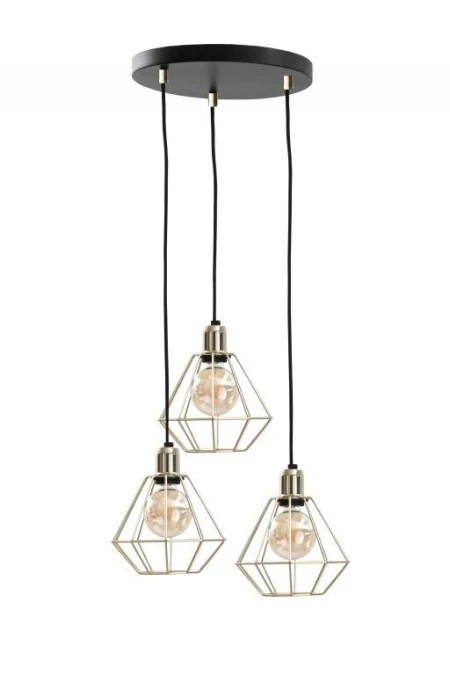 Lampa wisząca loftowa 3x E27 COMO GOLD - obrazek 1