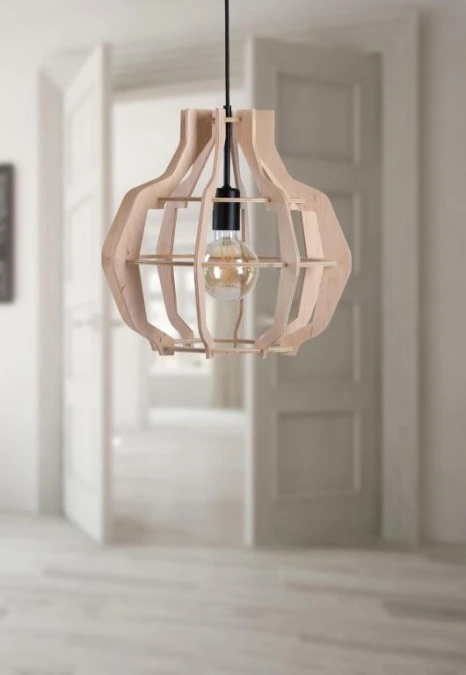 Lampa wisząca nowoczesna drewno 1xE27 BENTO NATURAL - obrazek 2