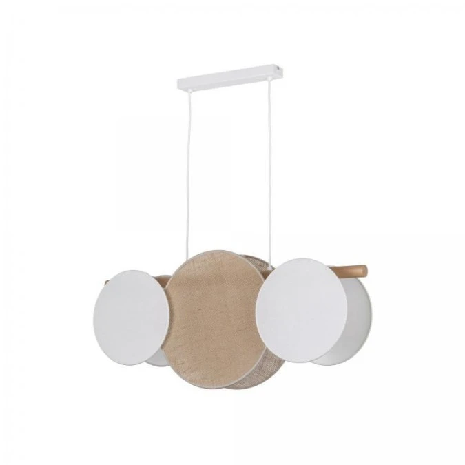 Lampa wisząca z abażurami w stylu boho z serii PULSE, klosze z tkaniny i juty, gwint 3*E27 10005 TK Lighting - obrazek 1