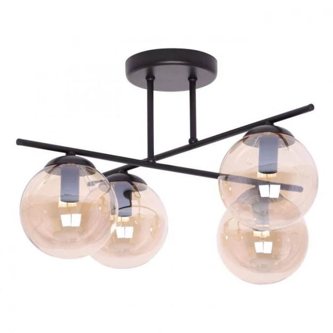 Lampa sufitowa DELTA, cztery szklane bursztynowe klosze Ø14 cm K‑5161 Kaja Lighting - obrazek 1
