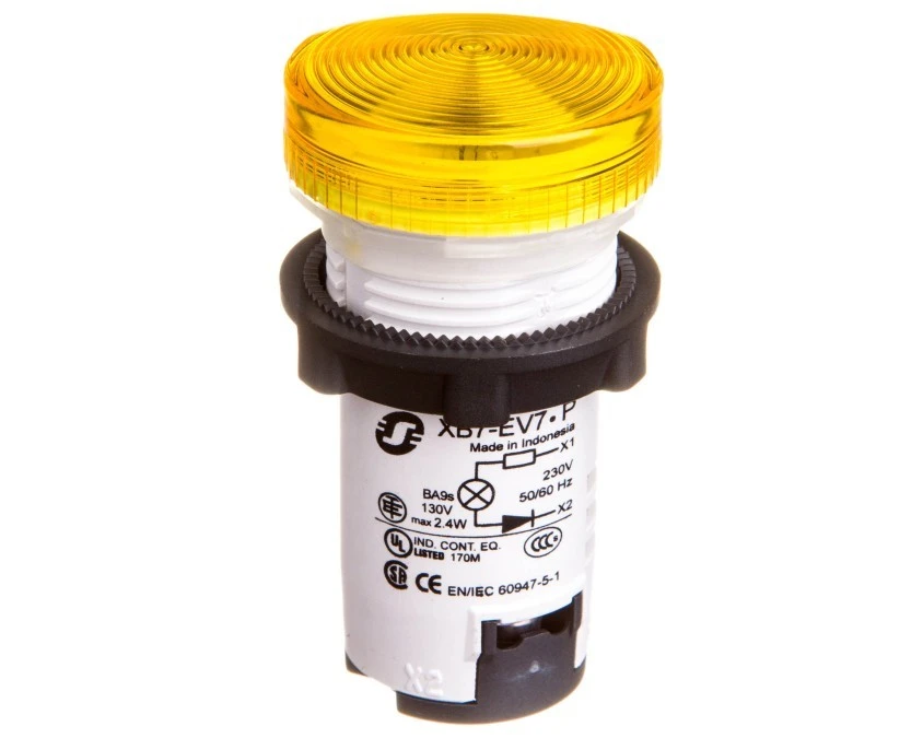 Lampka sygnalizacyjna 22mm żółta 230V AC XB7EV75P - obrazek 2
