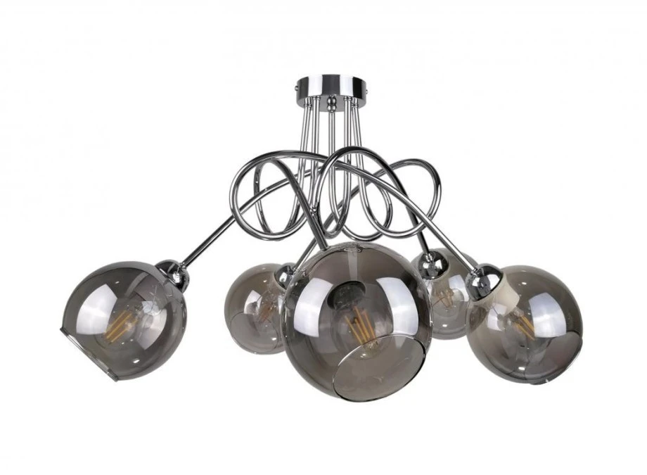 Lampa sufitowa nowoczesna 5xE27 RING SILVER - obrazek 1