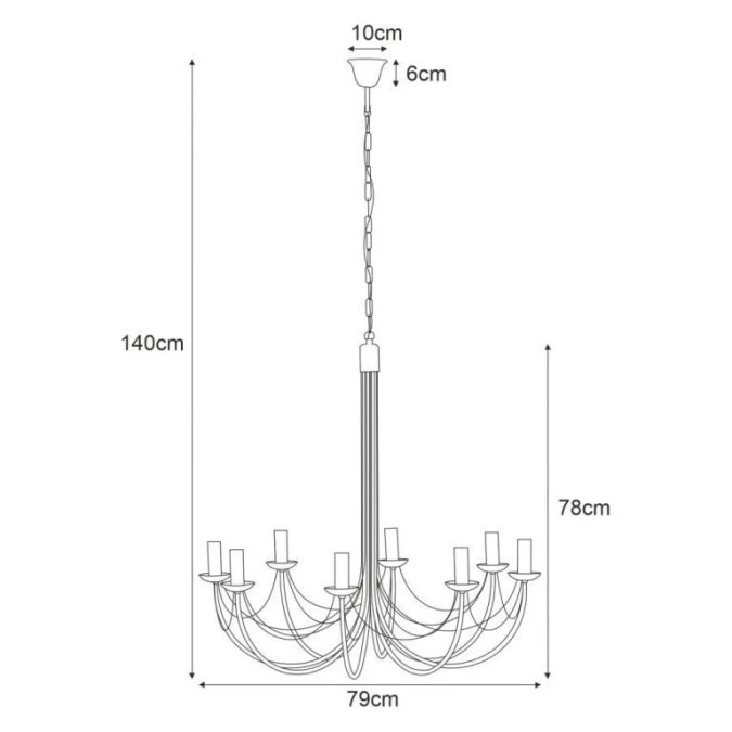 Lampa wisząca na łańcuszku PERSEO w stylu świecznikowym, czarna do salonu K‑3521 Kaja Lighting - obrazek 2