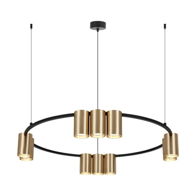 Lampa wisząca (koło) GENESIS BLACK GOLD 10xGU10 ML0375 Milagro - obrazek 1