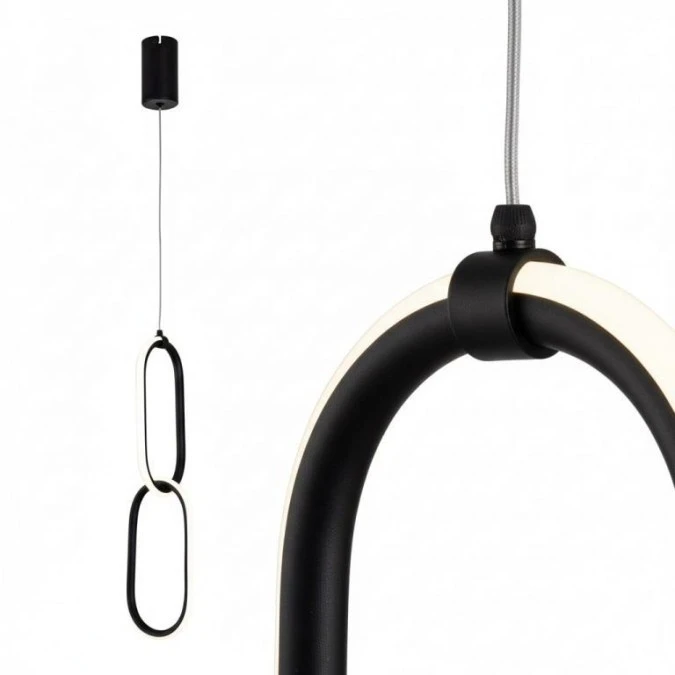 Lampa wisząca LED,lampa sufitowa 12W, 700lm, 4000K, IP20, czarna, SANTANA HOROZ - obrazek 1