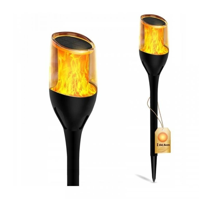 Lampa Solarna Ogrodowa LED Ogrodowa Zewnętrzna Efekt Płomienia IGNIS 64 cm LUMILED - obrazek 2