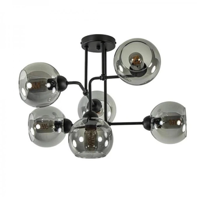 Lampa sufitowa nowoczesna 6xE27 COSMO BLACK - obrazek 1