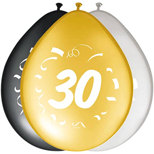 Folat Balony na 30 Urodziny Stylowe 30cm 8szt Folat Balony na 30 Urodziny Stylowe 30cm 8szt