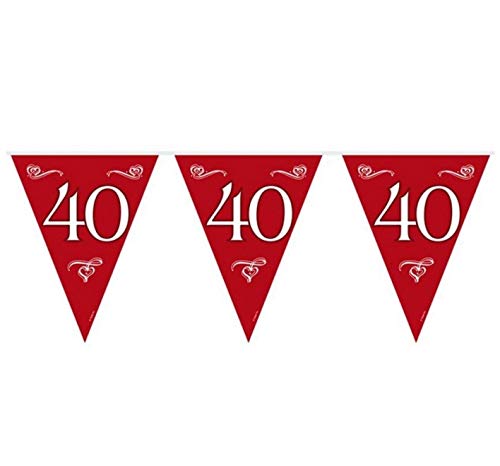 Folat Girlanda 40th Urodziny/Jubileusz Rubinowy 10 m