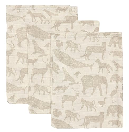 Jollein Animals Nougat 3 sztuki myjki hydrofilowe 536 848 67044
