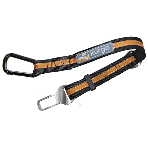 Kurgo Direct to Seatbelt Tether pas samochodowy dla psa, regulowany Orange - obrazek 1