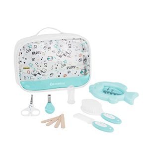 Badabulle Baby Splash 7 częściowy zestaw do pielęgnacji, z bardzo dużą ilością miejsca na dalsze artykuły pielęgnacyjne, przezroczysty