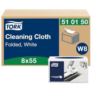 Tork 510150 chusteczki do czyszczenia systemu W8 Small Pack na 1 warstwowe ściereczki w kolorze białym miękkie, elastyczne i wytrzymałe Tork 510150 chusteczki do czyszczenia systemu W8 Small Pack na 1 warstwowe ściereczki w kolorze białym miękkie, elastyczne i wytrzymałe