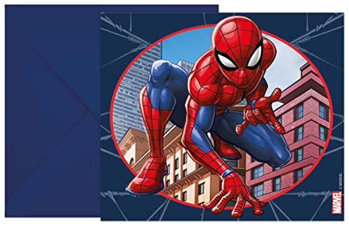 Zaproszenia Na Urodziny Spiderman, Marvel 6 Szt. - obrazek 1
