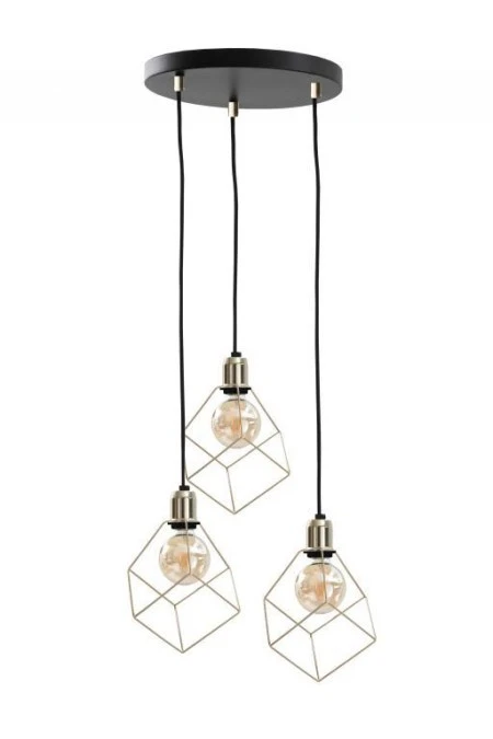 Lampa wisząca loftowa 3x E27 TAHO GOLD - obrazek 1