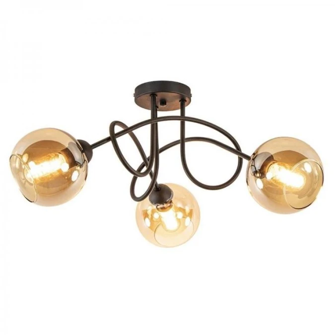 Lampa sufitowa nowoczesna 3xE27 VENUS BLACK - obrazek 1