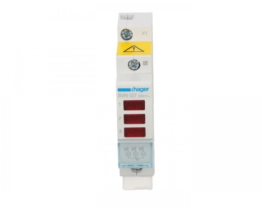 Lampka modułowa 3‑fazowa czerwona 230‑400V AC SVN127 - obrazek 1