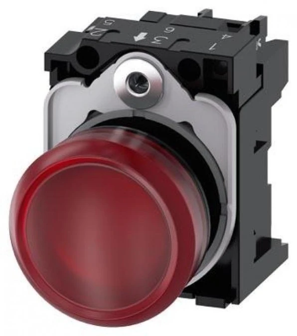 Lampka sygnalizacyjna kompletna 22mm czerwona LED 230V AC tworzywo przył śrubowe SIRIUS ACT 3SU1106‑6AA20‑1AA0 - obrazek 1