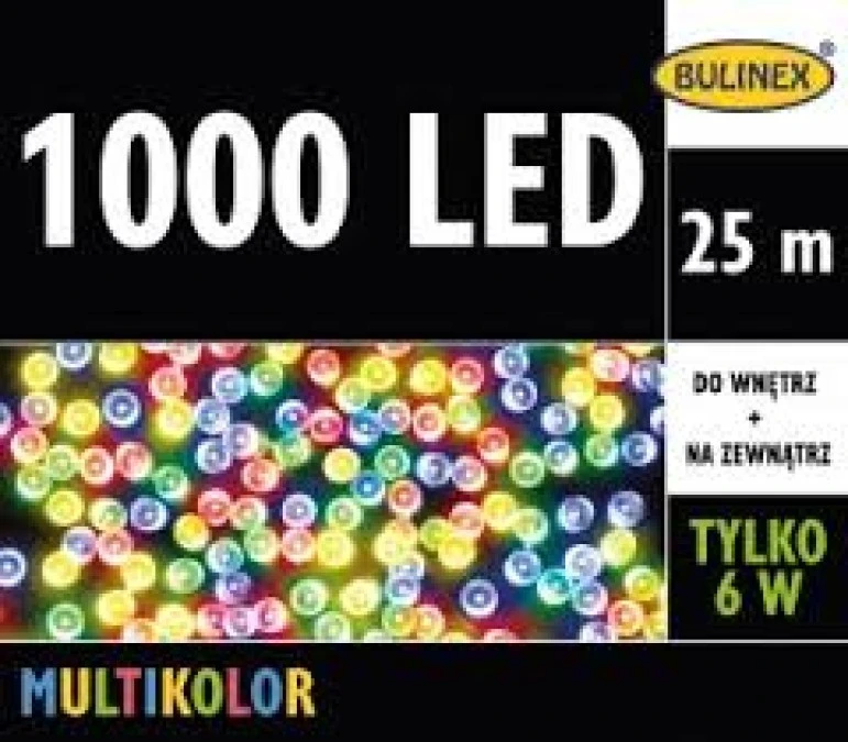 Lampki choinkowe zewnętrzny 1000l lampki led 24,96m dekoracji + 3m przewodu zasilającego multikolor 13‑981 - obrazek 1